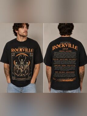 Rockville 2025 Graphic Tee - Black with Orange Print 2XL